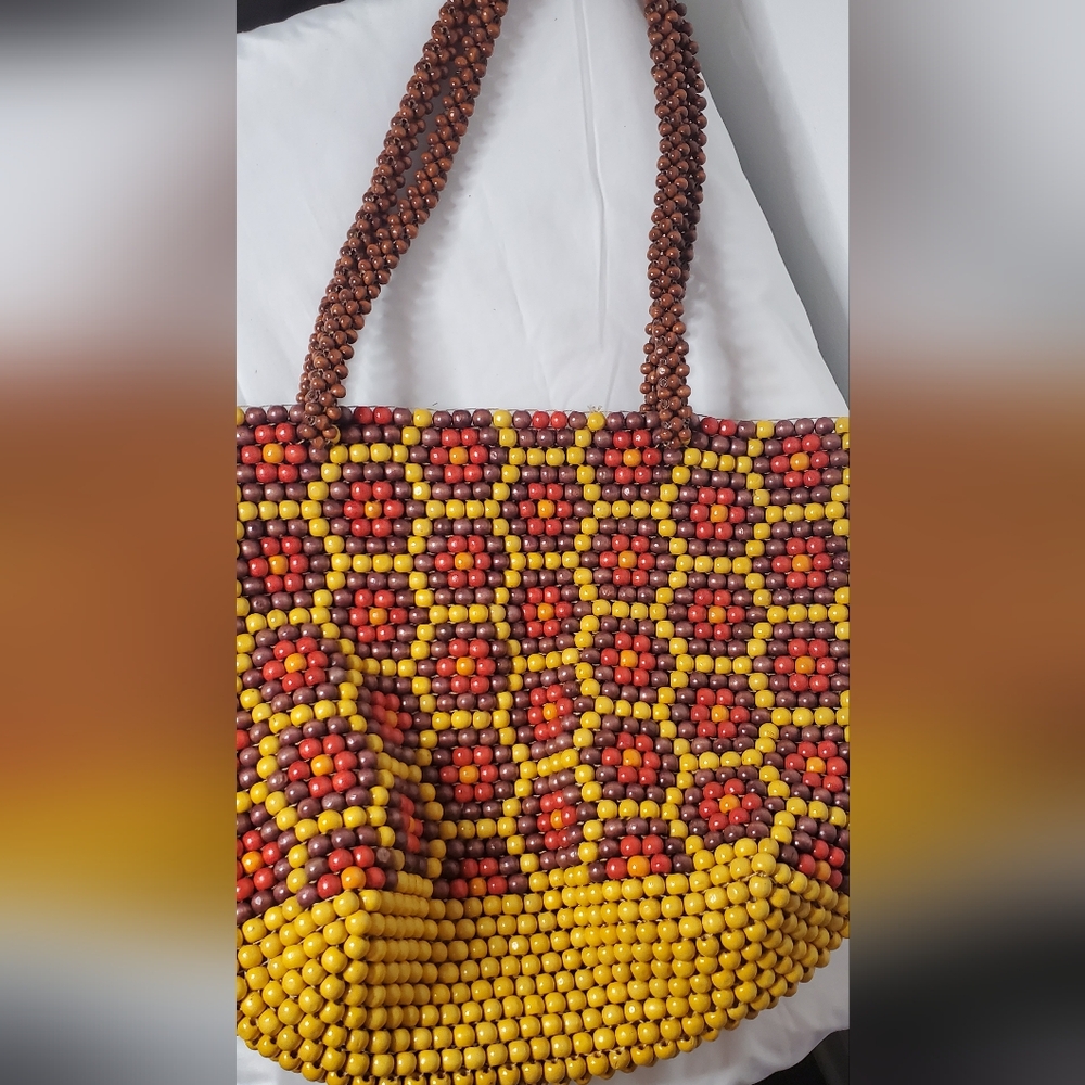NWT FASHION EXPRESS handbags -a Trendy wooden beaded bag - - Picture 9 of 13